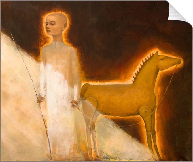 Купить и печать на заказ Картины на холсте Мальчик и лошадка