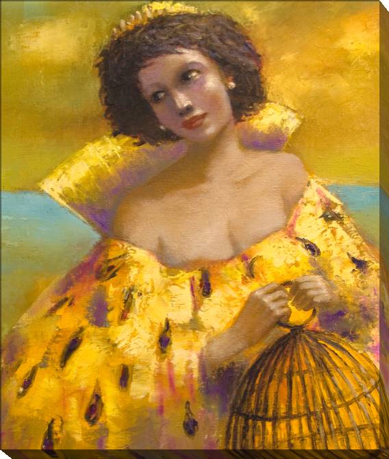 Купить и печать на заказ Картины на холсте Девушка с клеткой