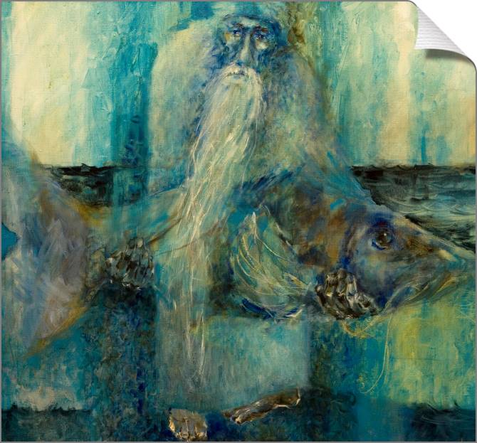 Купить и печать на заказ Картины на холсте Старик и рыба