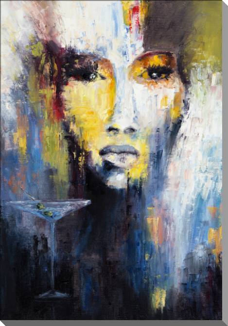 Картины на пластике, пеноркартоне Woman and a Martini