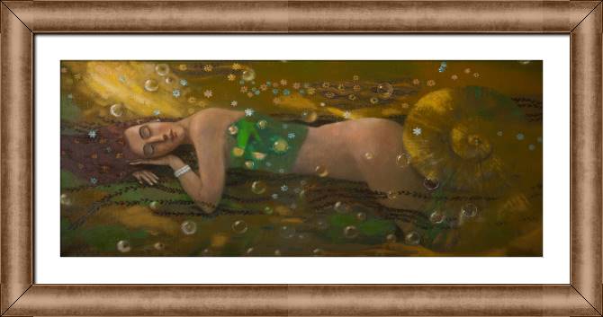 Купить и печать на заказ Картины в рамке, багете Спящая русалка