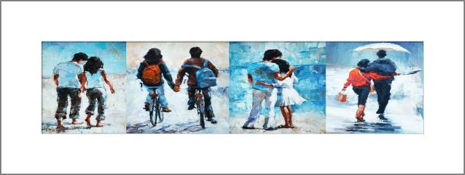 Купить и печать на заказ Картины, фото с паспарту Влюбленные пары