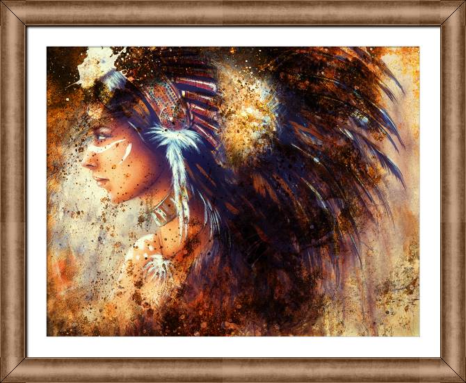 Купить и печать на заказ Картины в рамке, багете Арт индийская женщина