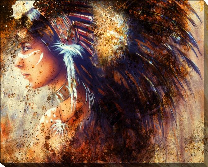 Paintings on canvas Art Indian woman