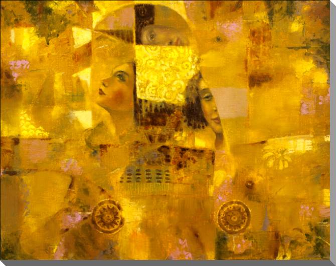 Картины на пластике, пеноркартоне Art people on a gold background
