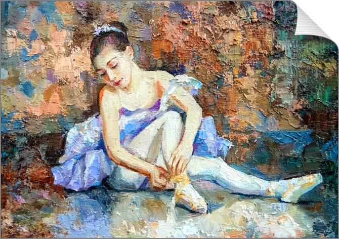 Купить и печать на заказ Картины на холсте Юная балерина живопись маслом