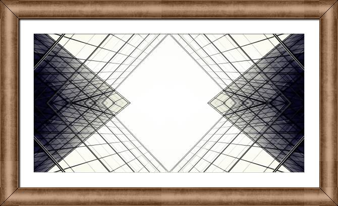 Купить и печать на заказ Картины в рамке, багете Абстрактная геометрия архитектуры