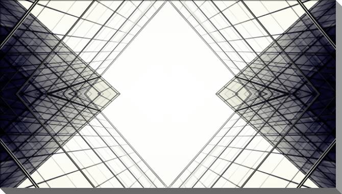 Paintings on plastic, foam cardboard Abstract geometry of architecture