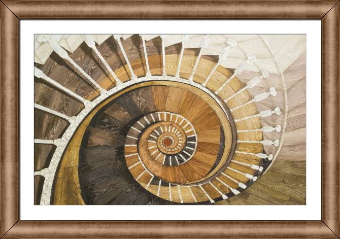 Купить и печать на заказ Картины в рамке, багете Абстрактная винтовая лестница