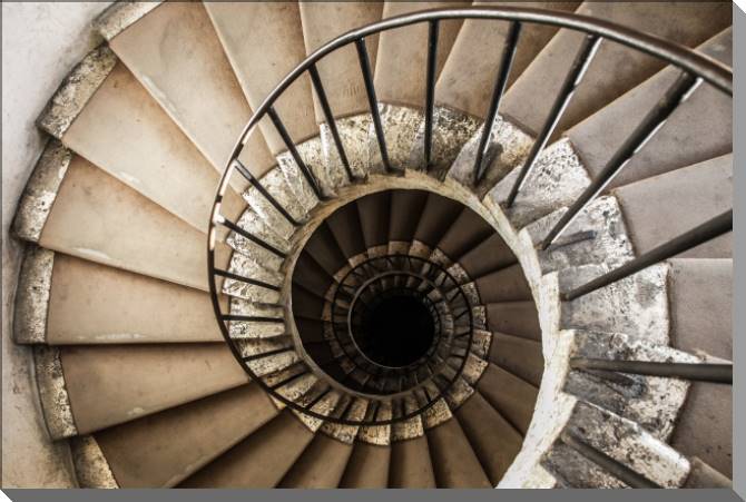 Картины на пластике, пеноркартоне Vinicola stairs of a historic building