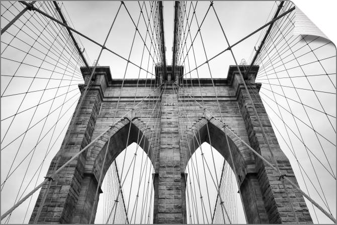 Купить и печать на заказ Картины на холсте Бруклинский мост Нью-Йорка