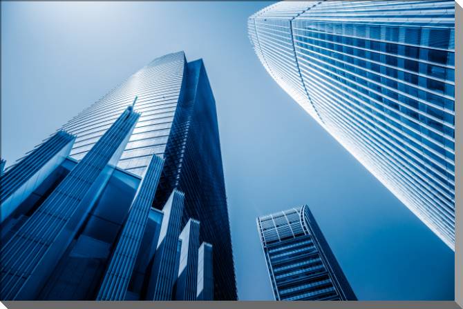 Картины на пластике, пеноркартоне Office building of Shanghai