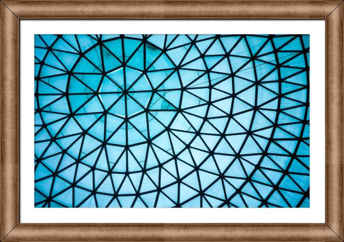 Купить и печать на заказ Картины в рамке, багете Изогнутая синяя стеклянная крыша