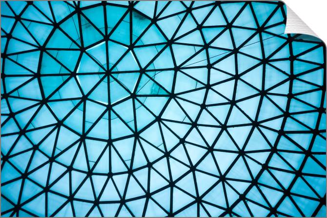 Купить и печать на заказ Картины на холсте Изогнутая синяя стеклянная крыша