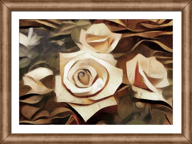 Купить и печать на заказ Картины в рамке, багете Розы кубизм
