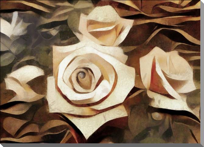 Картины на пластике, пеноркартоне Roses cubism