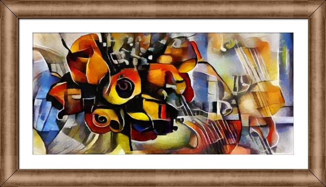 Купить и печать на заказ Картины в рамке, багете Букет кубизм
