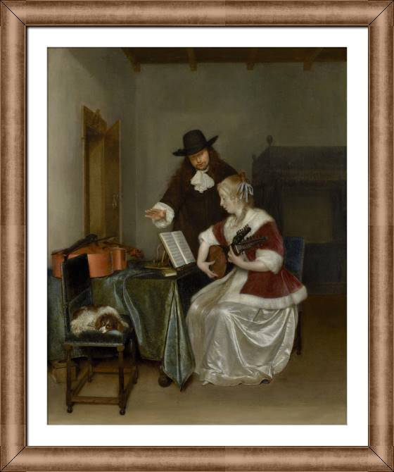 Купить и печать на заказ Картины в рамке, багете Урок музыки 