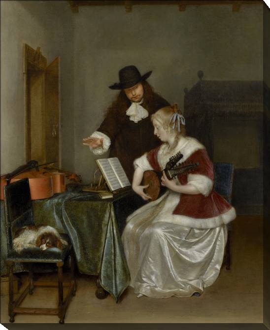 Paintings on canvas The music lesson (Gerard Ter Borch)