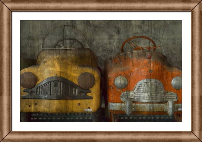 Купить и печать на заказ Картины в рамке, багете Игрушечные ретро автомобили