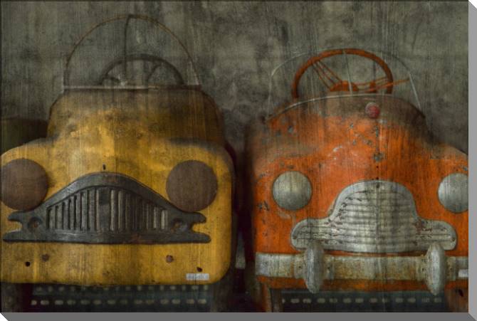 Картины на пластике, пеноркартоне Toy vintage cars