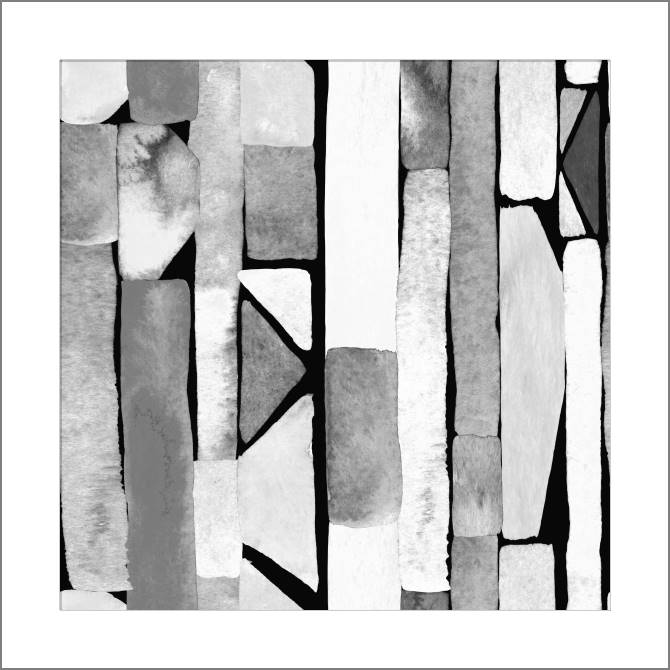 Paintings, photos from Passepartout Black and white geometric watercolor