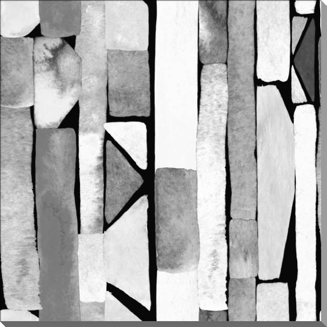 Картины на пластике, пеноркартоне Black and white geometric watercolor