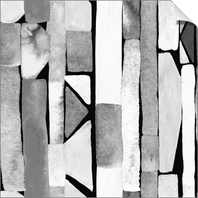 Купить и печать на заказ Картины на холсте Черно-белая геометричная акварель