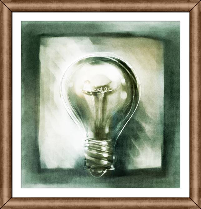 Купить и печать на заказ Картины в рамке, багете Лампочка