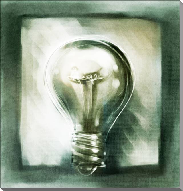 Картины на пластике, пеноркартоне Light bulb