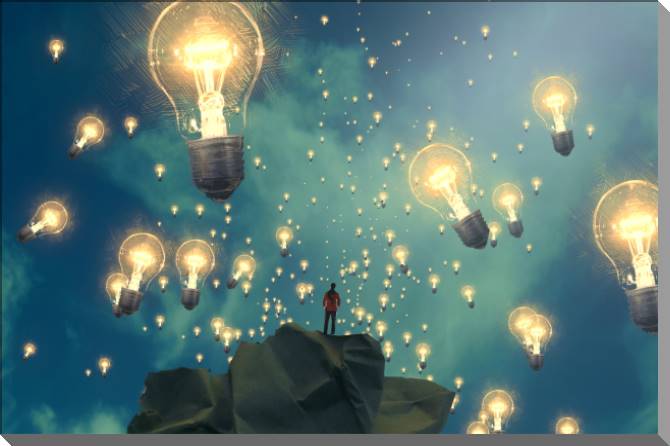 Картины на пластике, пеноркартоне Art with bulbs