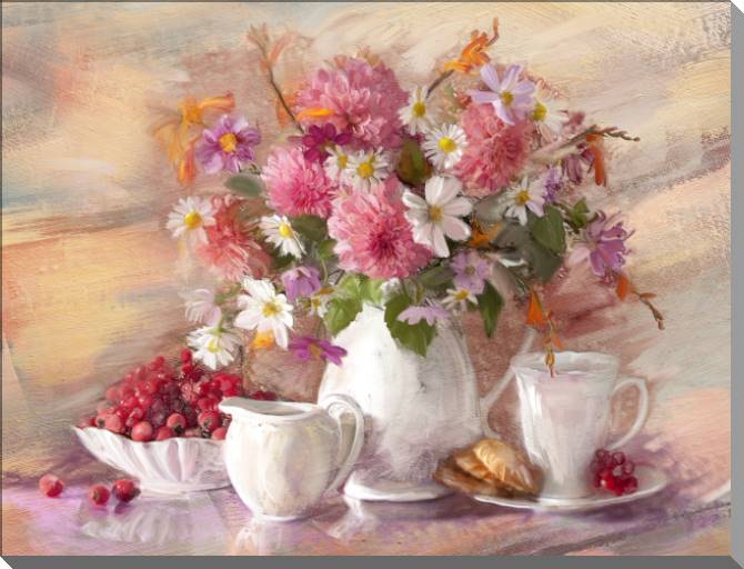 Картины на пластике, пеноркартоне Autumn bouquet in a vase