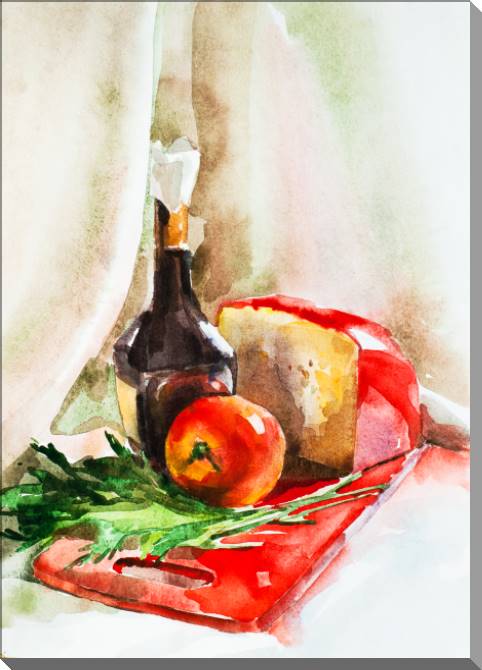 Картины на пластике, пеноркартоне Still life with red items