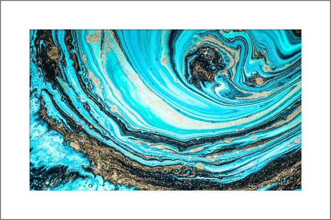 Paintings, photos from Passepartout Shiny turquoise stains