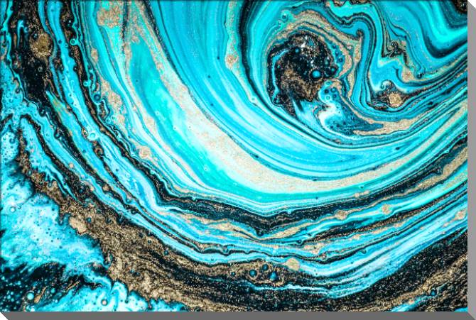 Картины на пластике, пеноркартоне Shiny turquoise stains