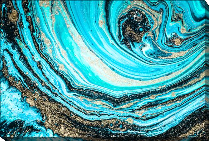 Картины на холсте Shiny turquoise stains