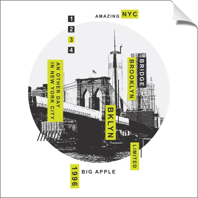 Купить и печать на заказ Картины на холсте Бруклин типографика