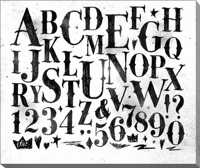 Картины на холсте Hand drawn alphabet