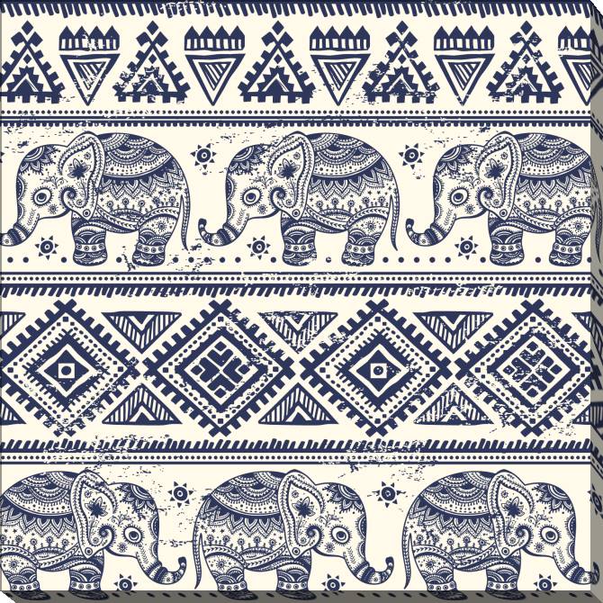 Paintings on canvas Pattern with elephants