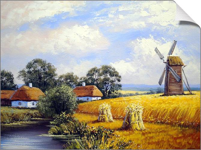 Картины на холсте Village and mill