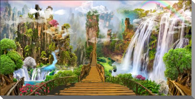 Paintings on plastic, foam cardboard Fairy world