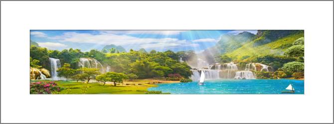 Купить и печать на заказ Картины, фото с паспарту Сказочные водопады