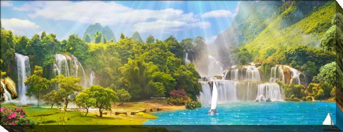 Paintings on canvas Fabulous waterfalls