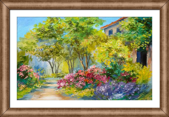 Купить и печать на заказ Картины в рамке, багете Дом и летний сад