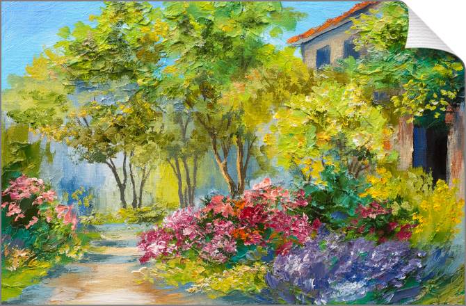 Paintings on canvas The house and summer garden