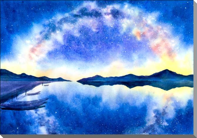 Paintings on plastic, foam cardboard A series of watercolor to небе_5