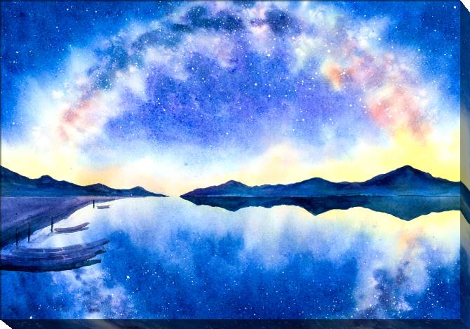 Картины на холсте A series of watercolor to небе_5