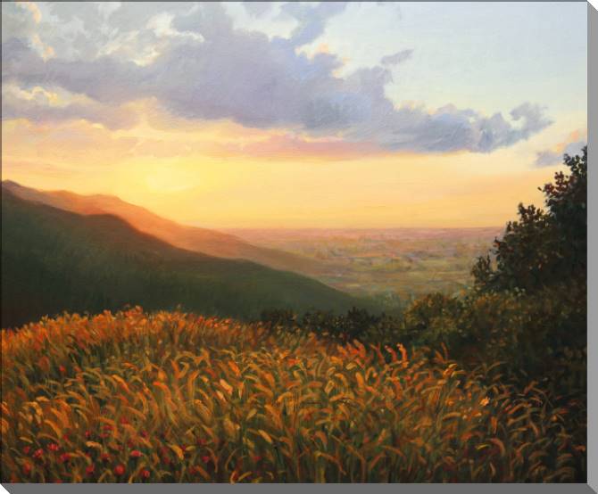 Paintings on plastic, foam cardboard Series the landscape in warm тонах_3