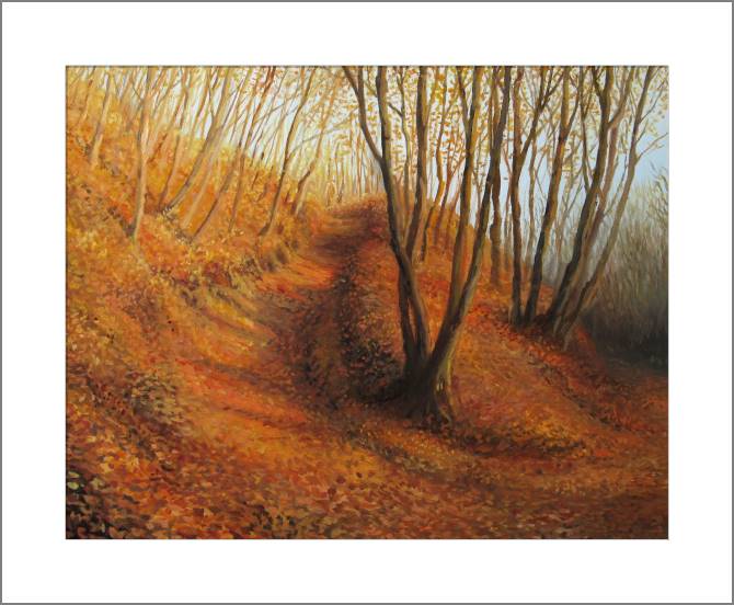 Купить и печать на заказ Картины, фото с паспарту Лесная тропа