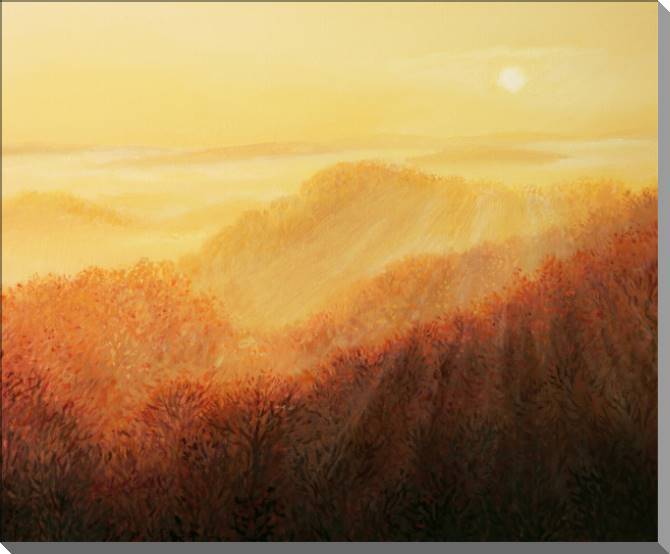 Paintings on plastic, foam cardboard Series the landscape in warm тонах_5